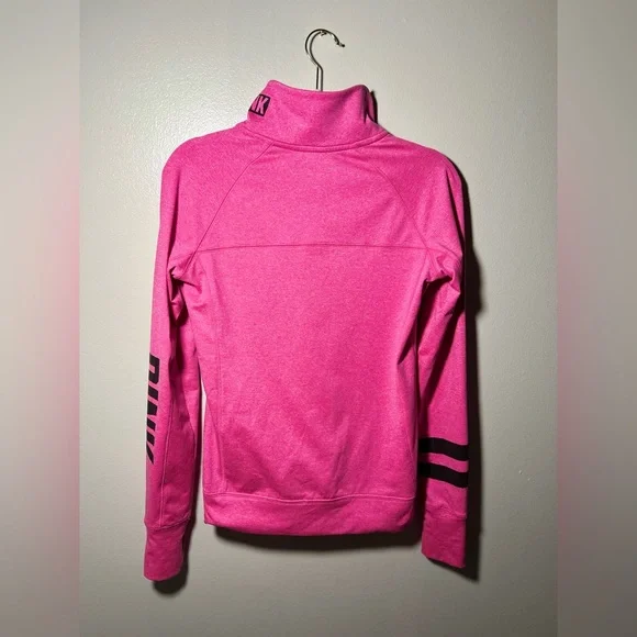 PINK Victoria's Secret Bright Pink Half-Zip Sweatshirt - Picture 4 of 6